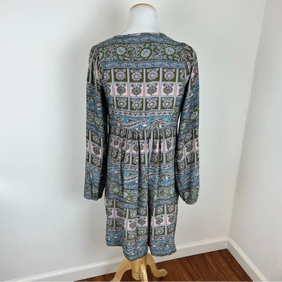 ANTHROPOLOGIE SUNNER First Whisper 100% Silk Dress Floral Boho Long Sleeve - Picture 5 of 7